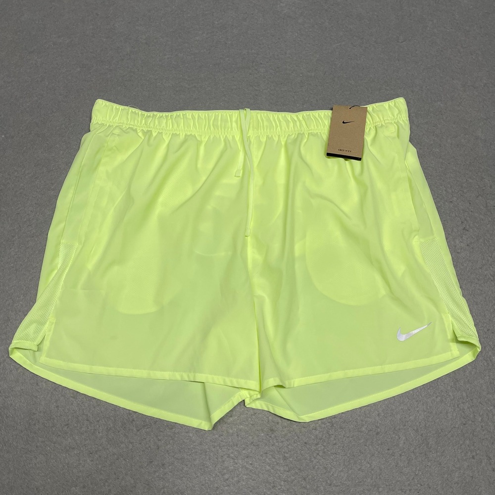 Nike Shorts Men XXL 2XL Neon Green Challenger Running Volt Dri-FIT 5" DV9363-701
